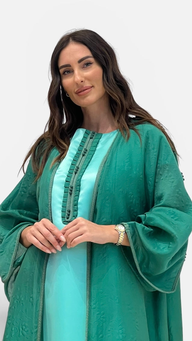 Emerald Harmony Two-Piece Caftan