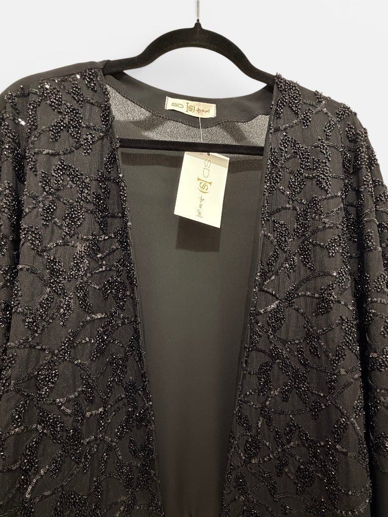 Black Sequin Evening Abaya