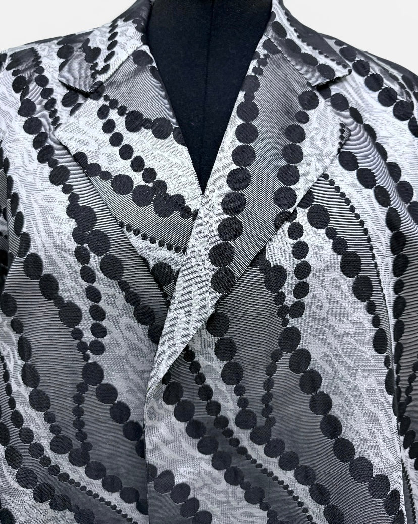 Silver Pattern Jacquard Abaya