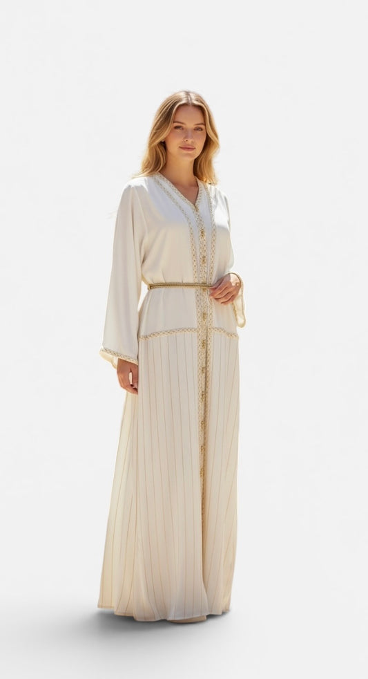 Ivory & Gold Moroccan Caftan