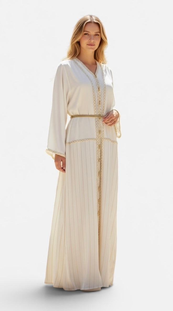 Ivory & Gold Moroccan Caftan