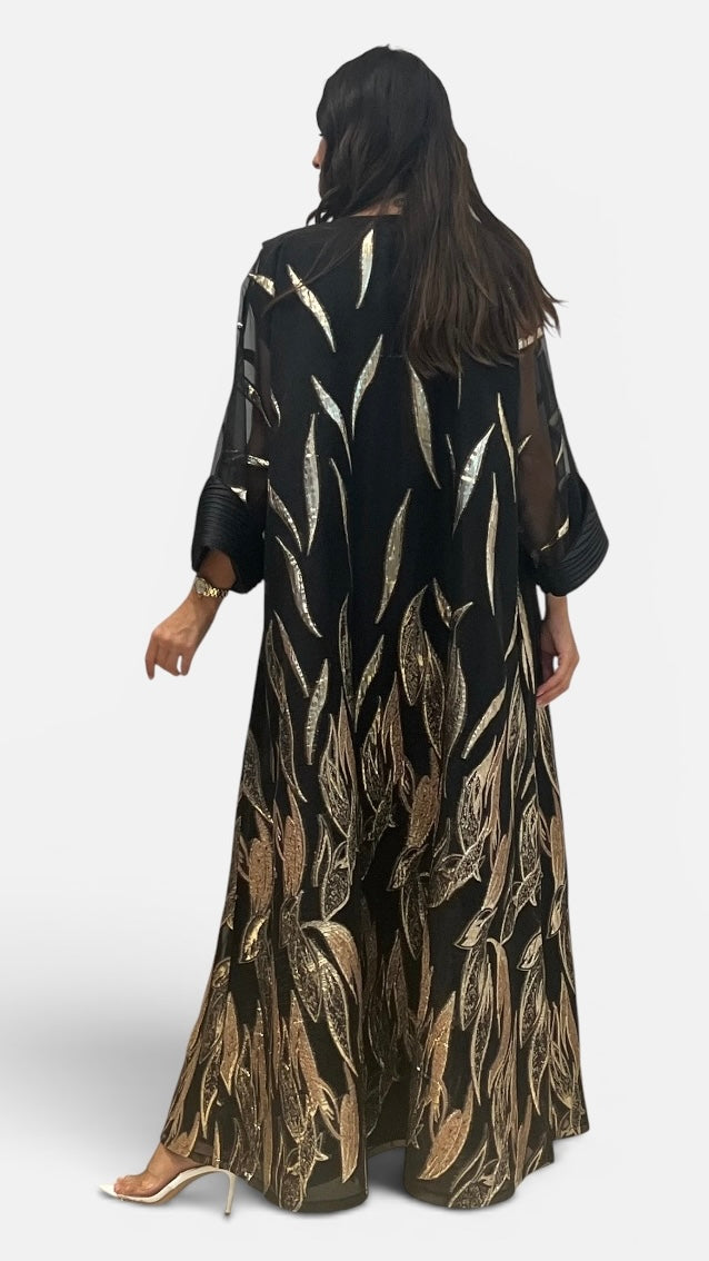 Black & Gold Two-Piece Caftan