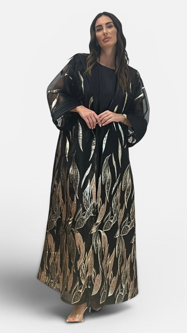 Black & Gold Two-Piece Caftan