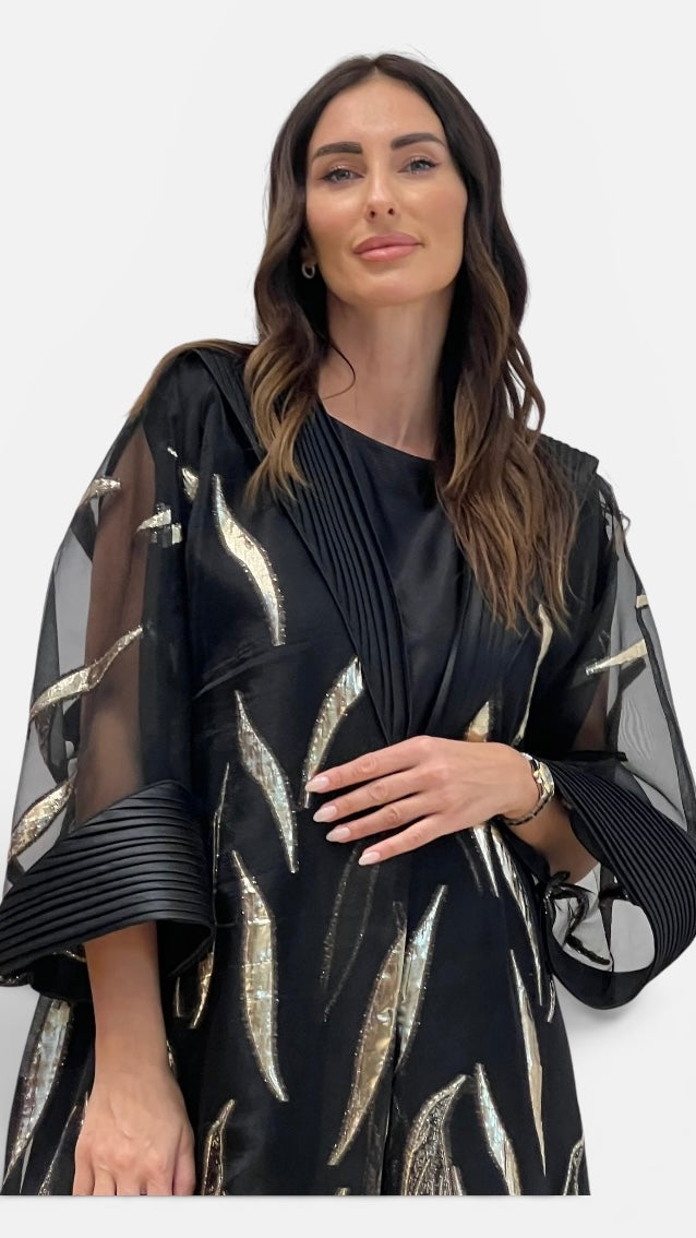 Black & Gold Two-Piece Caftan