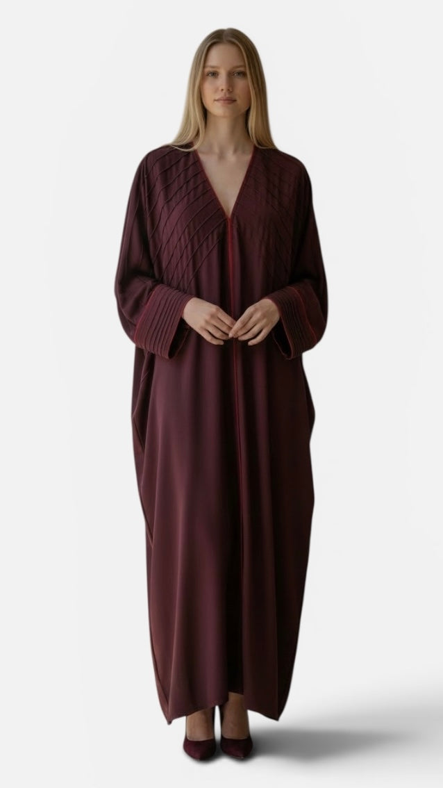 Burgundy Flow Abaya