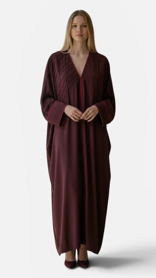 Burgundy Flow Abaya