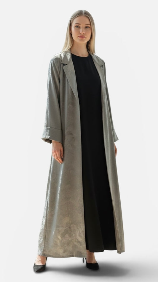 Gray Marble Open Abaya