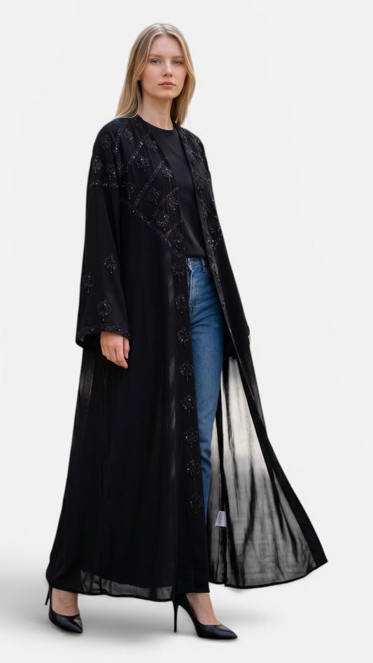 Black Beaded Abaya