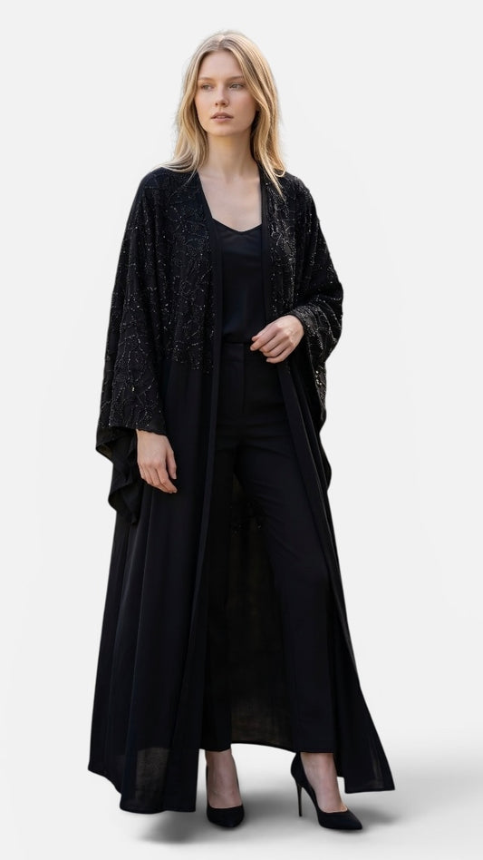 Black Sequin Evening Abaya