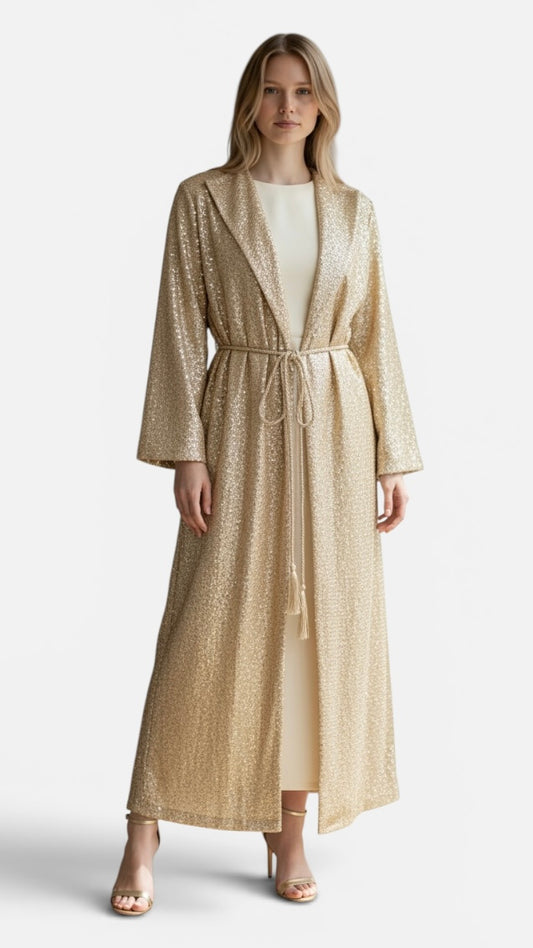 Champagne Shimmer Two-Piece Caftan